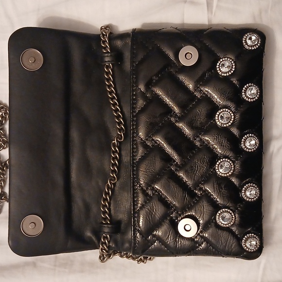 Black Quilted Women Bag with Chain Strap - Picture 2 of 4